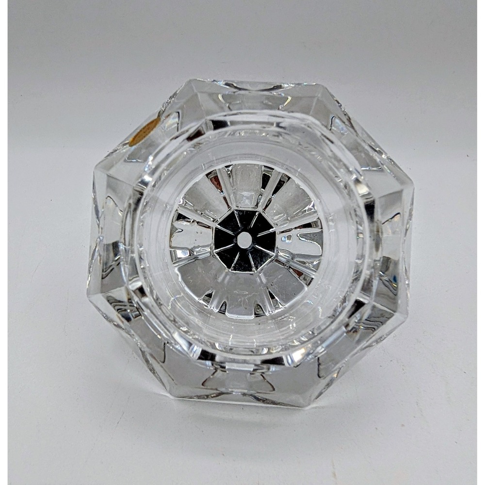 Bleikristall 24% Lead Crystal Diamond Candle Holder Germany Gold Tone Stand - Picture 4 of 16